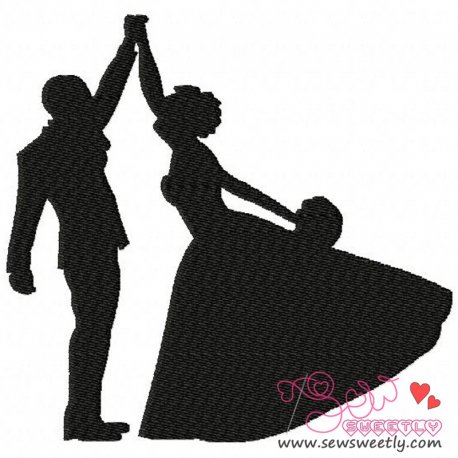 Bride and Groom Dancing Embroidery Design Pattern- Category- Bride And Groom Designs- 1
