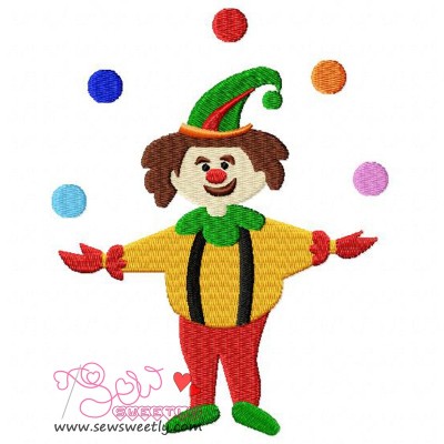 Funny Clown Embroidery Design