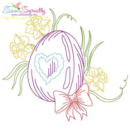 Colorwork Easter Egg Flowers Embroidery Design Pattern