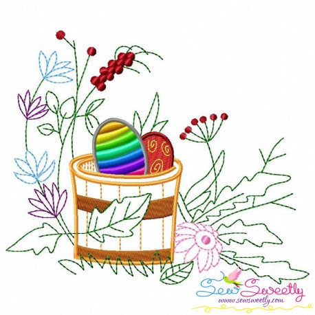 Easter Eggs Hidden In The Garden-8 Embroidery Design Pattern-1
