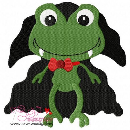 Frog Dracula Embroidery Design Pattern- Category- Monsters And Dragons- 1