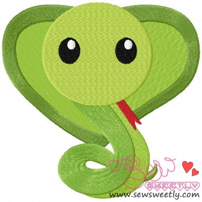 Cute Snake Embroidery Design
