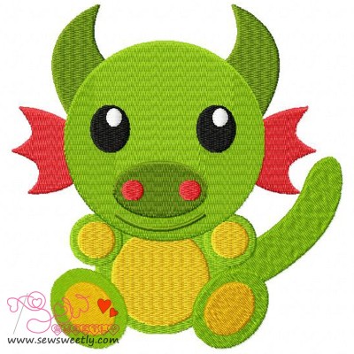 Cute Dragon Embroidery Design