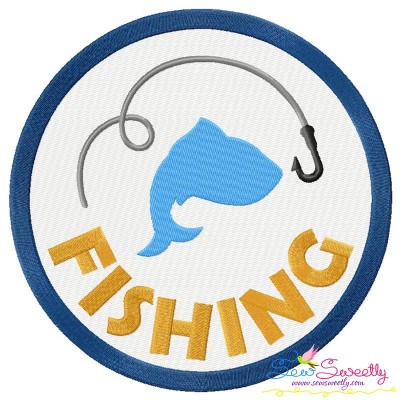 Fishing Badge Machine Embroidery Design