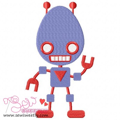 Robot-2 Embroidery Design