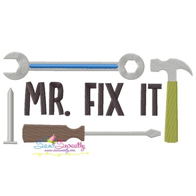 Mr. Fix It Lettering Embroidery Design