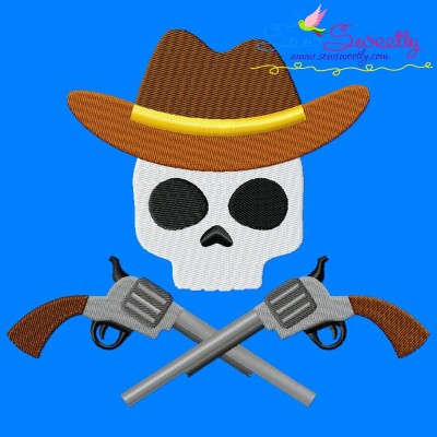 Cowboy Character Skull Embroidery Design