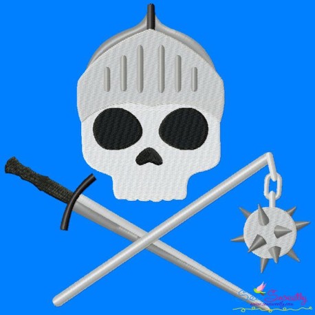 Knight Character Skull Embroidery Design Pattern