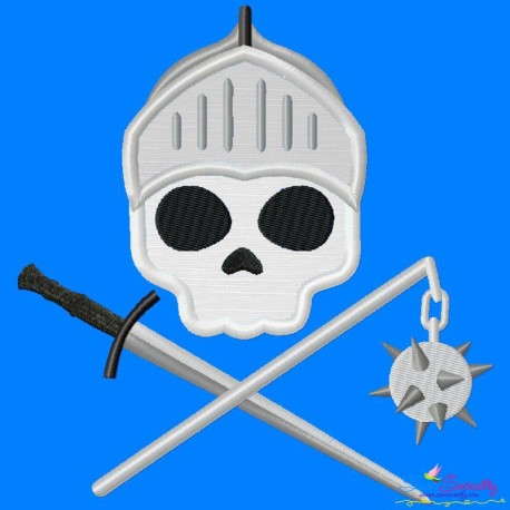 Knight Character Skull Applique Design Pattern