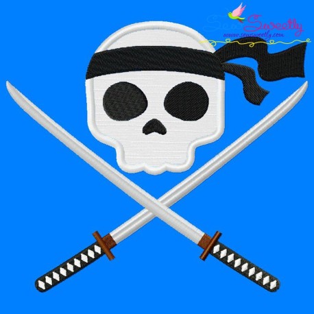 Ninja Character Skull Applique Design Pattern