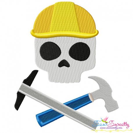 Engineer Profession Skull Embroidery Design Pattern- Category- Caps And Jacket Back Designs- 1