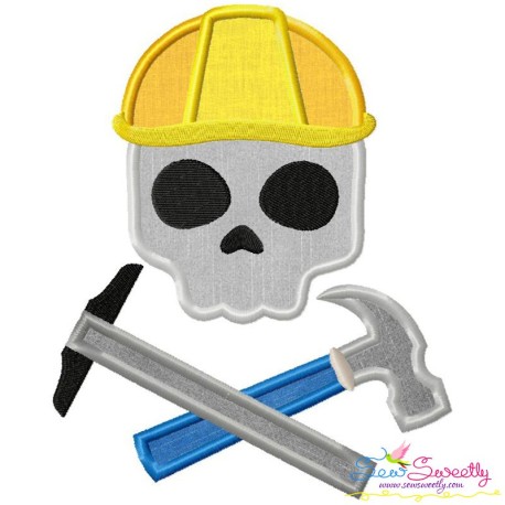 Engineer Profession Skull Applique Design Pattern
