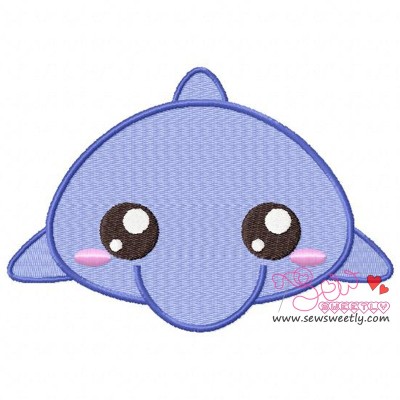 Cute Dolphin Embroidery Design