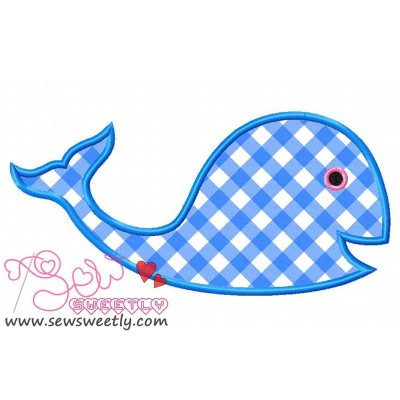 Blue Whale Applique Design