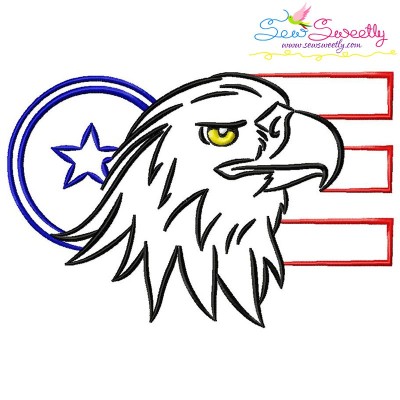 Patriotic Bald Eagle-6 Embroidery Design