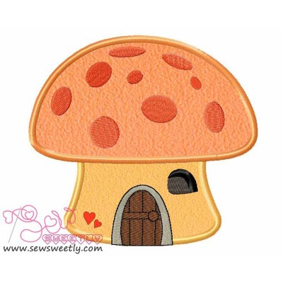 Mushroom House Applique Design