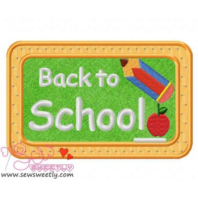 Back To School-3 Applique Design