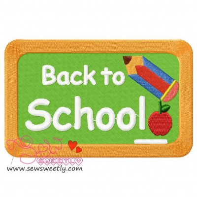 Back To School-3 Embroidery Design
