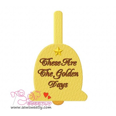 School Bell Embroidery Design