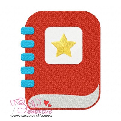 School Diary Embroidery Design