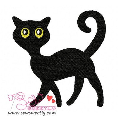 Black Cat Embroidery Design