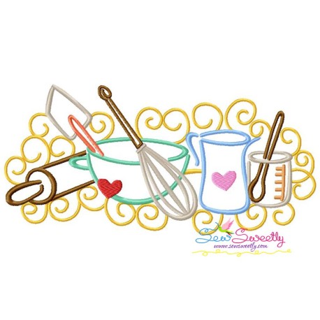 Swirly Kitchen-7 Machine Embroidery Design Pattern