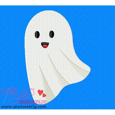 Cute Ghost Embroidery Design