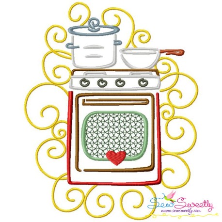 Swirly Kitchen-2 Machine Embroidery Design Pattern