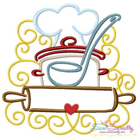 Swirly Kitchen-1 Machine Embroidery Design Pattern