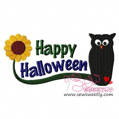 Halloween Owl Embroidery Design