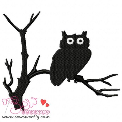 Owl Silhouette-2 Embroidery Design