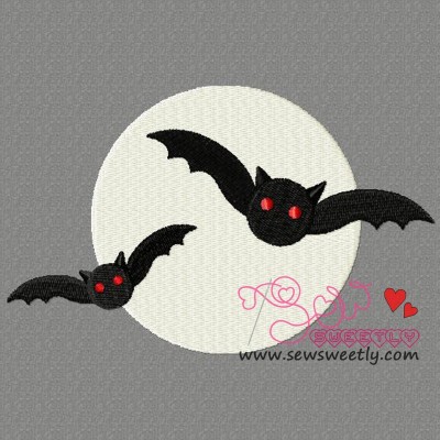 Scary Bats Embroidery Design