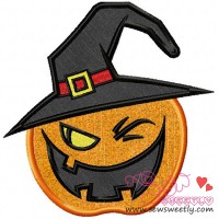 Witchy Pumpkin Applique Design Pattern