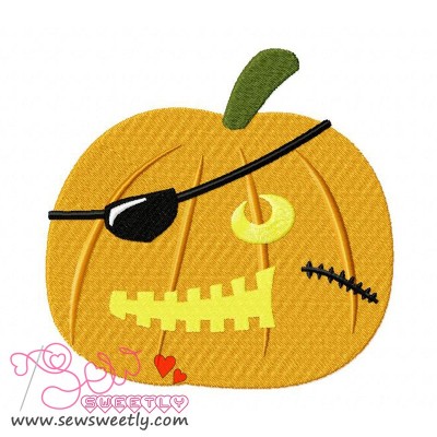 Pirate Pumpkin Embroidery Design