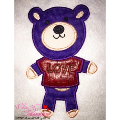 Love Bear-1 Applique Design