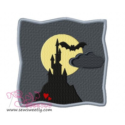 Spooky Castle Embroidery Design