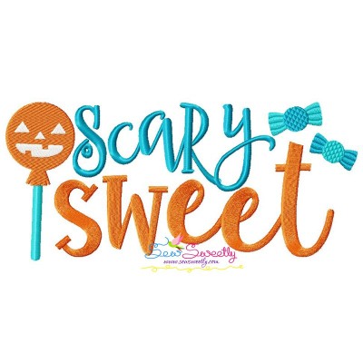 Scary Sweet Halloween Lettering Embroidery Design
