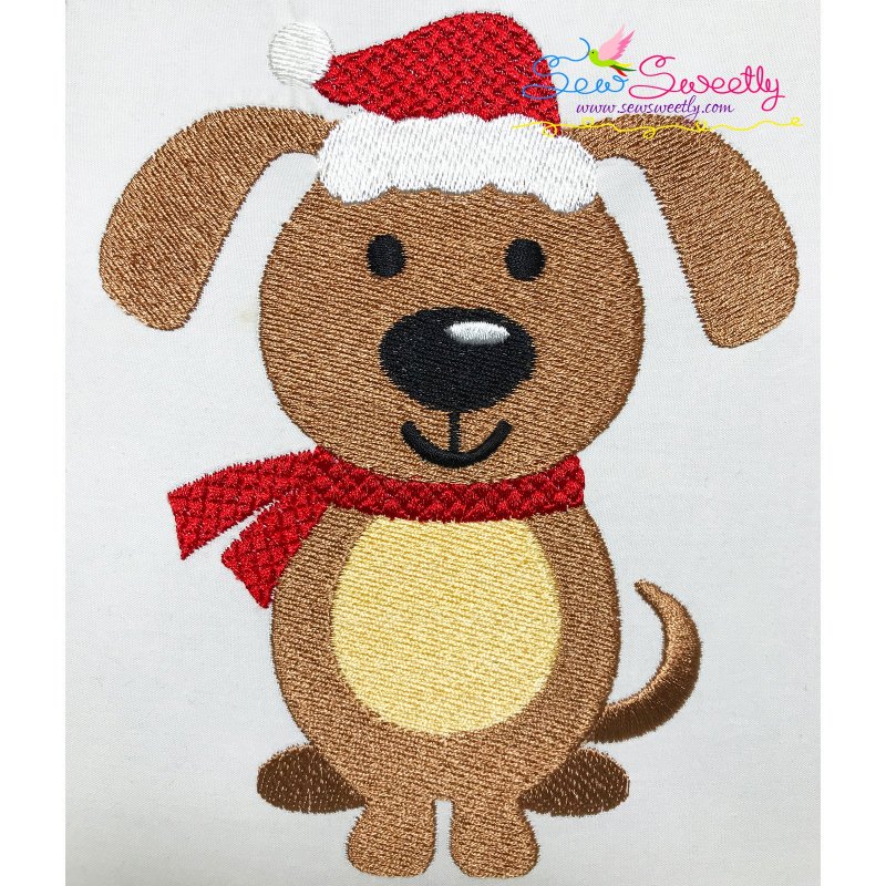 Christmas Embroidery Design- Christmas Dog Design For Machine Embroidery