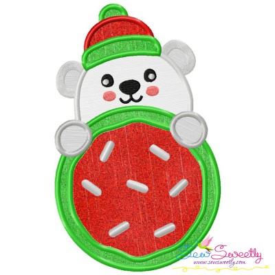 Polar Bear Cookie- Peeker Applique Design