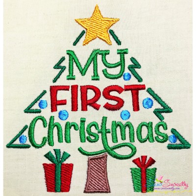 My First Christmas Lettering Embroidery Design