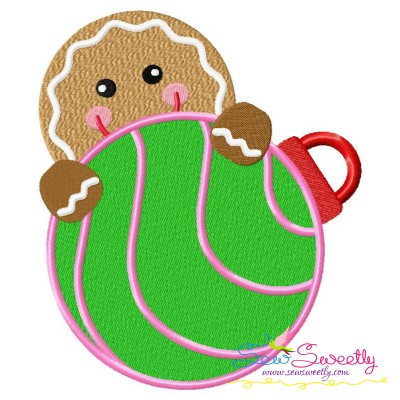 Gingerbread Peeker Embroidery Design