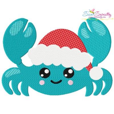 Christmas Crab Embroidery Design