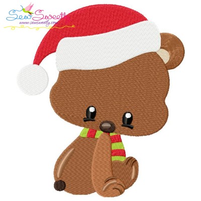 Woodland Christmas Bear Embroidery Design