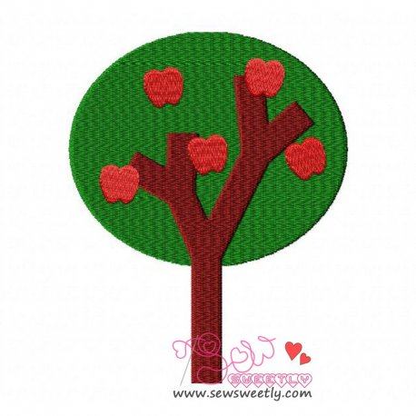 Apple Tree-2 Embroidery Design Pattern- Category- Fruits And Vegetables- 1