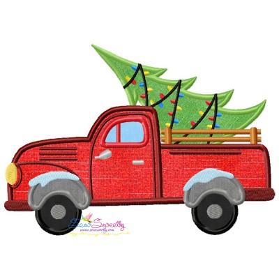 Christmas Tree Truck Applique Design