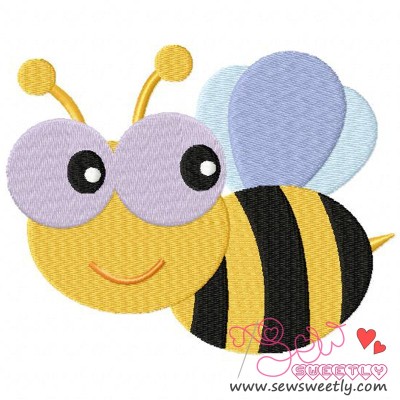 Cute Bee Embroidery Design
