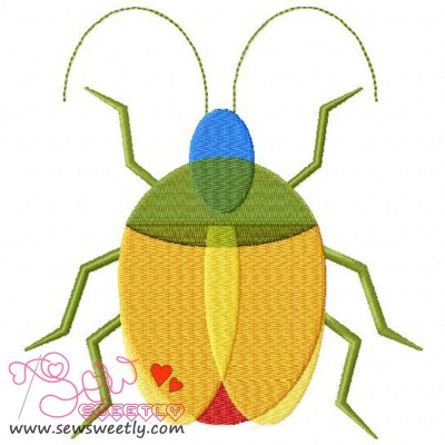 Colorful Insect Embroidery Design