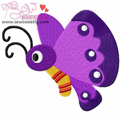 Purple Butterfly Embroidery Design