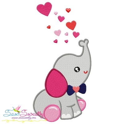 Valentine Elephant Baby Boy Embroidery Design