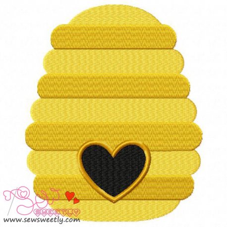 Bee Hive Embroidery Design Pattern- Category- Insects And Bugs Designs- 1
